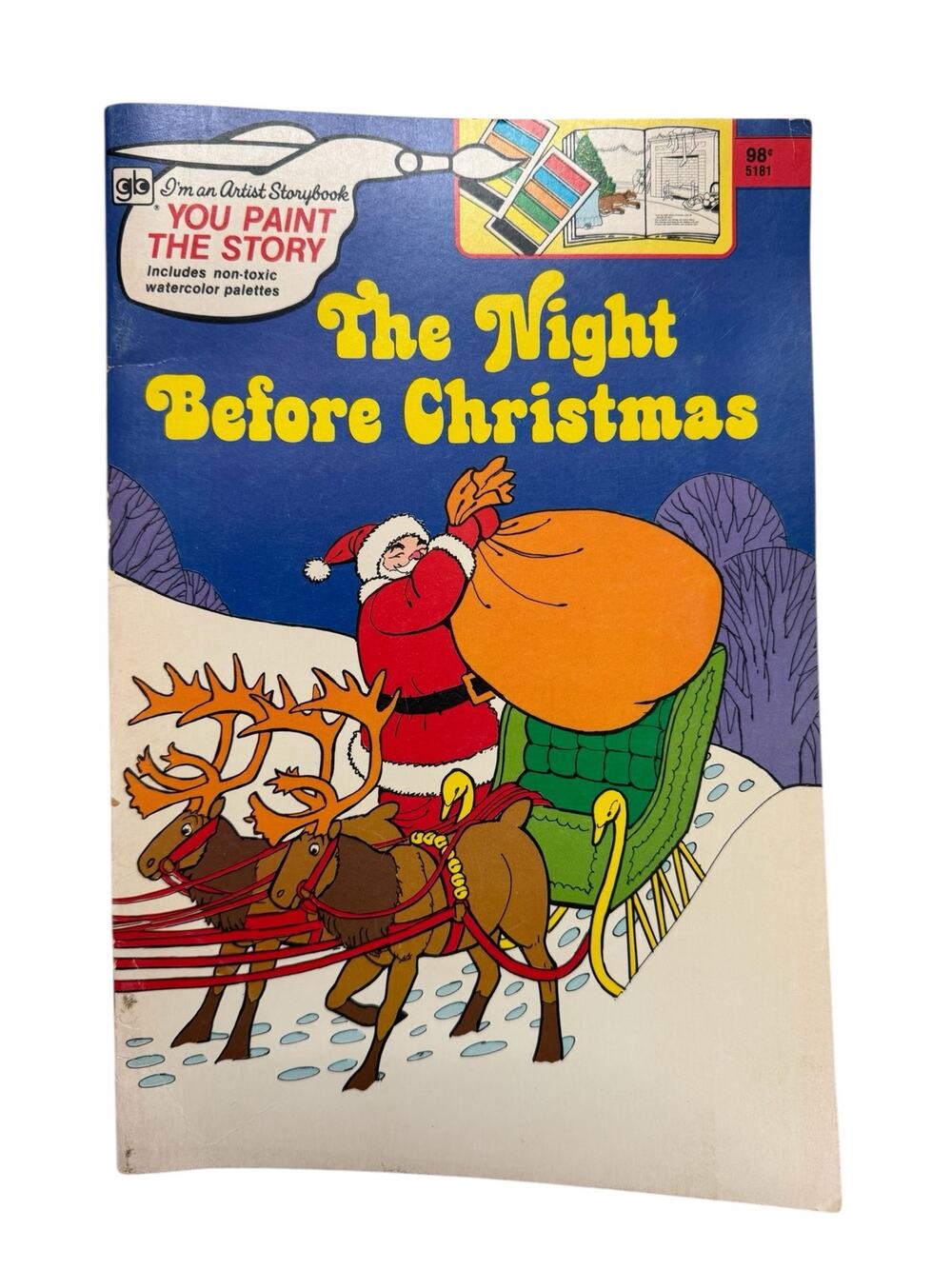 Vintage NEW The Night Before Christmas You Paint The Story Coloring Book 1980
